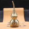 Brass Fu Lu An Kang Auspicious Travel & Wealth Copper Gourd with Bagua Design