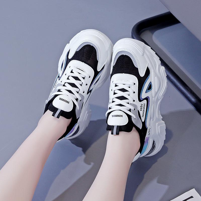 Spring new trendy ins dad shoes breathable student sneakers heightening street shot K 35