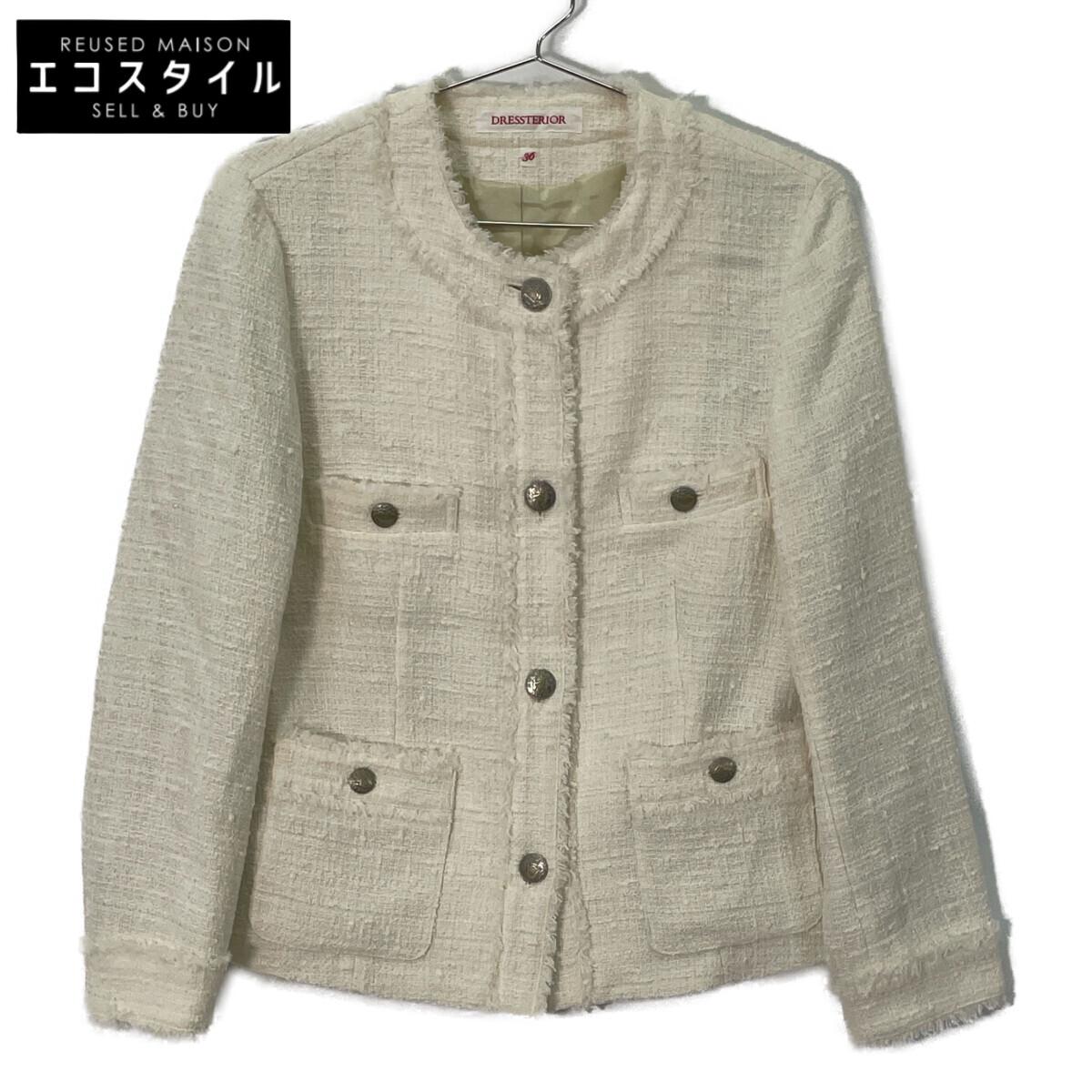 

DRESSTERIOR 085-46001 Белый твидовый жакет с бахромой Жакет 36 белый б/у