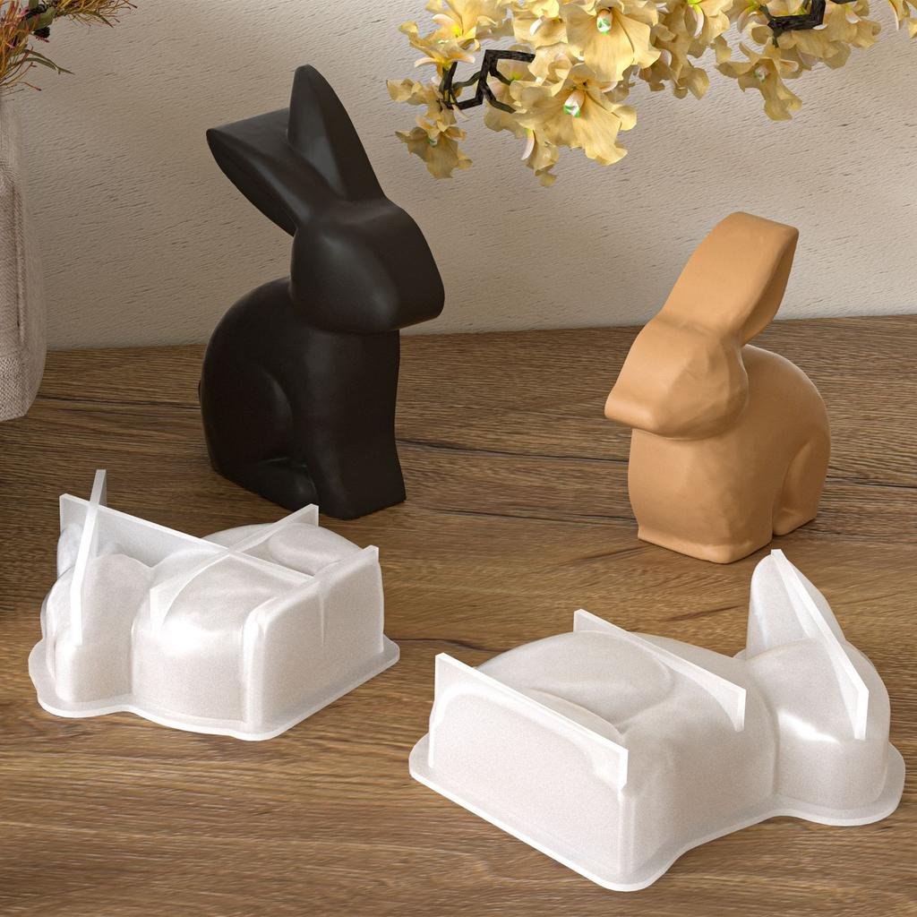 3D-Kaninchenform Silikon Silikon Bastelform Osterhase Silikonform Leicht Für Duftkerzen Heimdekoration Geschenk