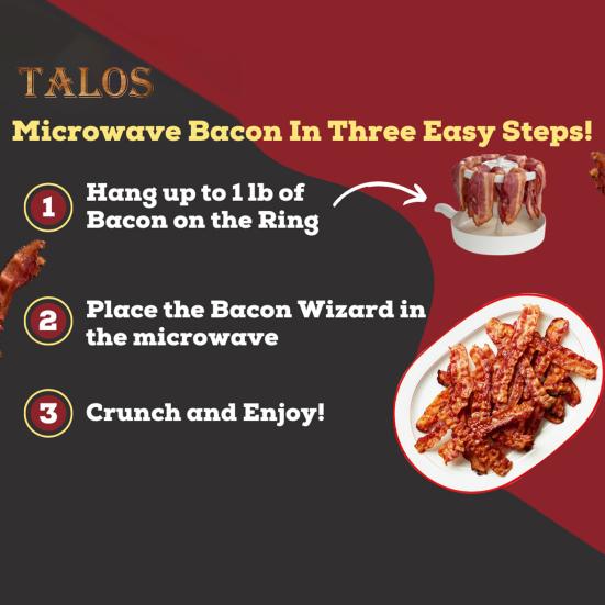 Speckgrill für die Mikrowelle, gesünderer und knusprigerer Speckkocher, platzsparendes Design, Fettauffangbehälter, leicht zu reinigender Herd für die Küche zu Hause und das Restaurant