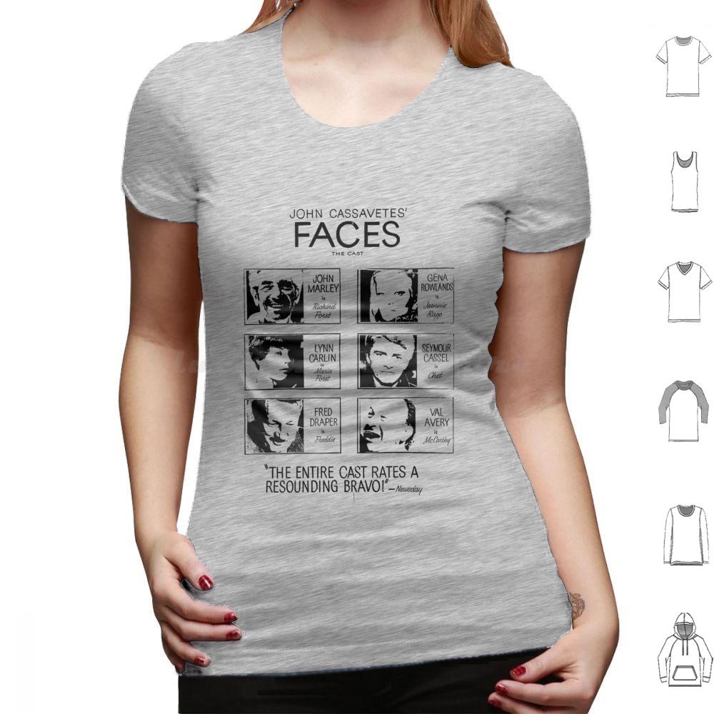 Faces  1968  Movie Poster T Shirt Big Size 100 Cotton Gena Rowlands John Cassavetes A Woman Under The Influence Film Peter