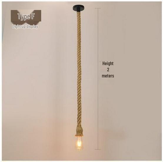 American Retro Hemp Rope Pendant Lamp for Restaurants, Hotels, Shops, and Bars
