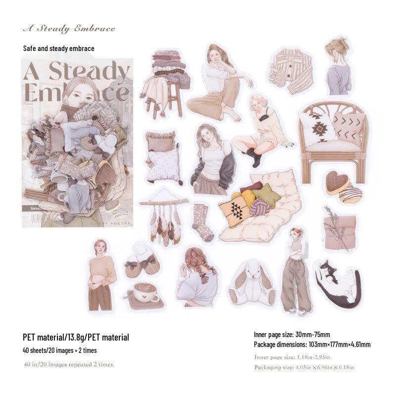 Sugar Poem Scenery Stickers: Retro Shoujo Manga Journal DIY Collage Pack