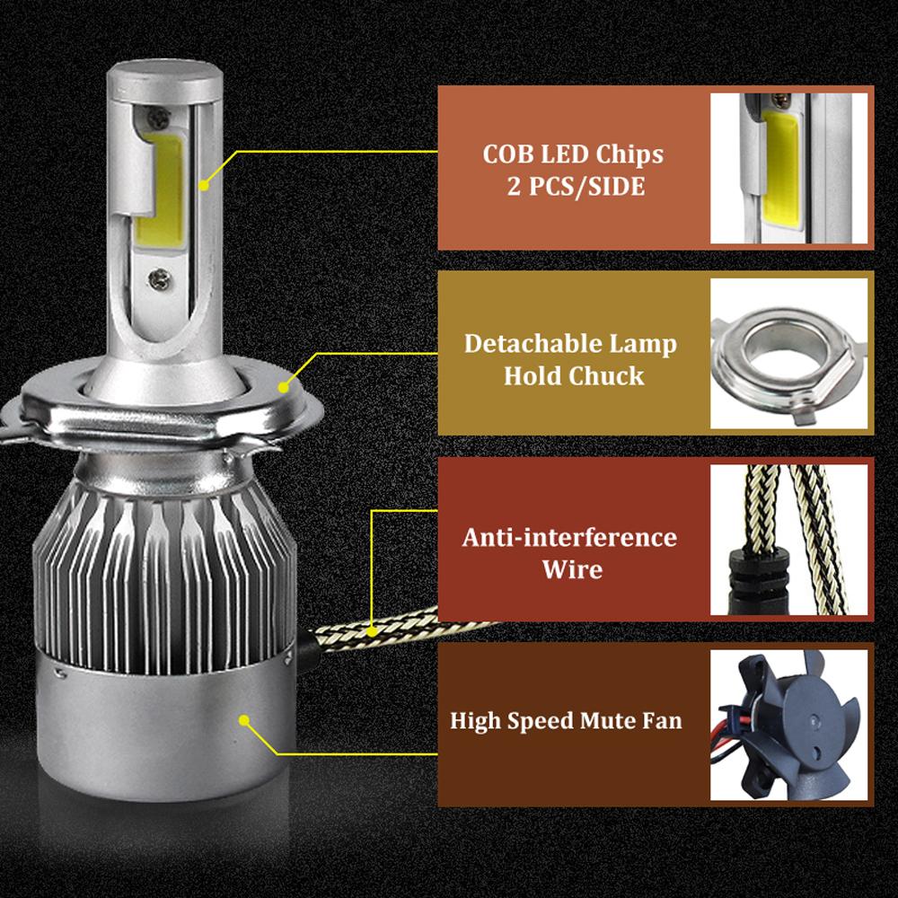 Muxall H15 H4 H7 H11 H1 H3 LED Bulb 80W 8000LM/set Car Headlight High Beam Lamp Canbus Error Free For Golf MLK 12V Fog Light