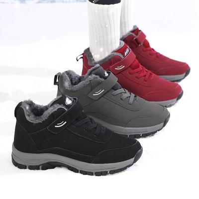 Damen Warme Fellgefütterte Winter Schneestiefel Luxusmarke Wasserdichte Stiefeletten Outdoor Wildleder Wanderstiefel Herren Kurze Stiefel