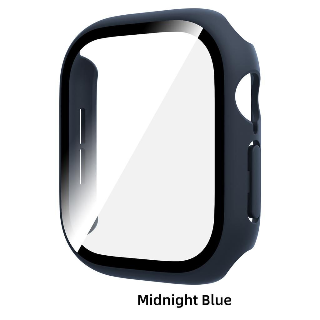 Gehärtetes Glas PC-Hülle für Apple Watch 12 46mm 42mm Harter Stoßfänger Displayschutz Abdeckung für Iwatch Serie 12 Schalen Zubehör 7