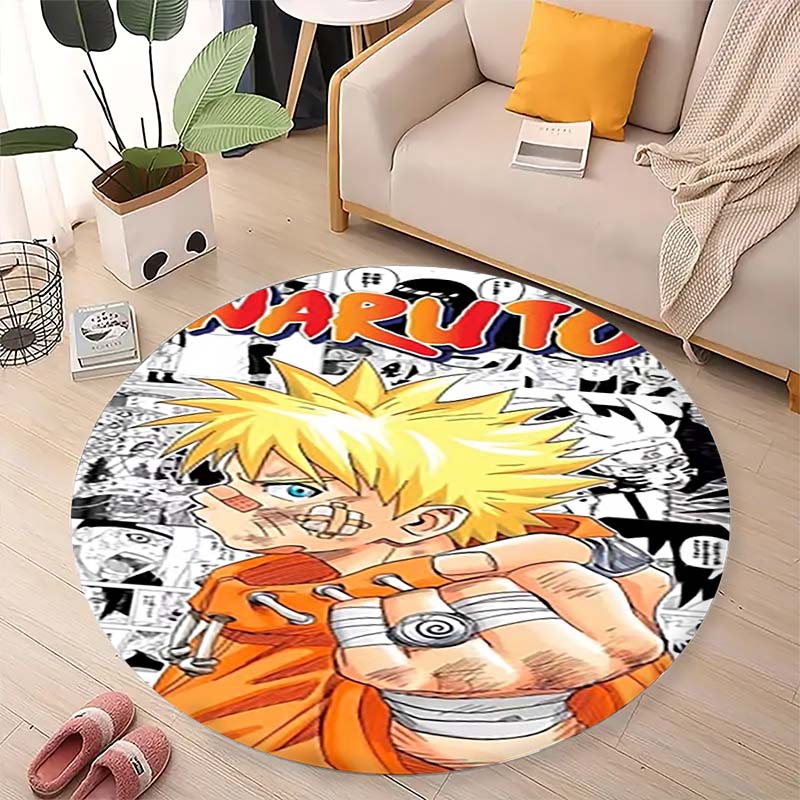 Naruto Uzumaki Akatsuki  Printed Round Rug Soft  Anti-Slip Carpet  for Home Bedroom Living Room Gaming Room Dorm Decor