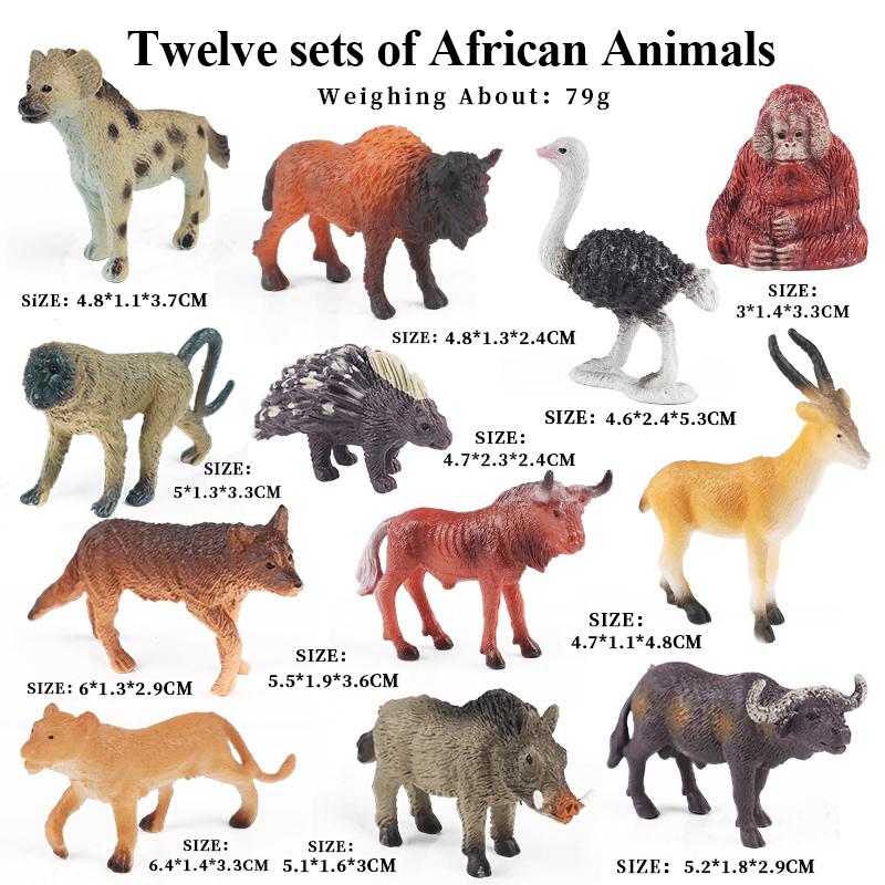 Oenux Montessori Toy Wild Farm Dinosaur Ocean Cat Animals Model Action Figure Zoo Figurines Cute Miniature Education Kid Gift