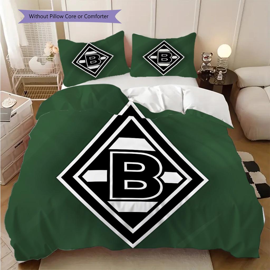 Borussia Muster Bettwäsche Steppdecke Set Bettbezug Kissenbezug Heimdekoration Geburtstagsgeschenk (1 Bettbezug + 2 Kissenbezüge, ohne Füllung)