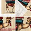 Camel Patterned Blankets Curtains Desert Animal Carrying Colorful Textiles Light Striped Background Living Room Curtain Set Of 2 Made Polyester