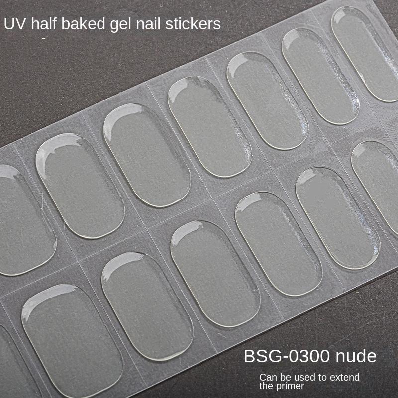 

Однотонные гелевые наклейки для ногтей, полуотвержденные гелевые наклейки для ногтей, наклейки для выпечки ламп BSG-0296