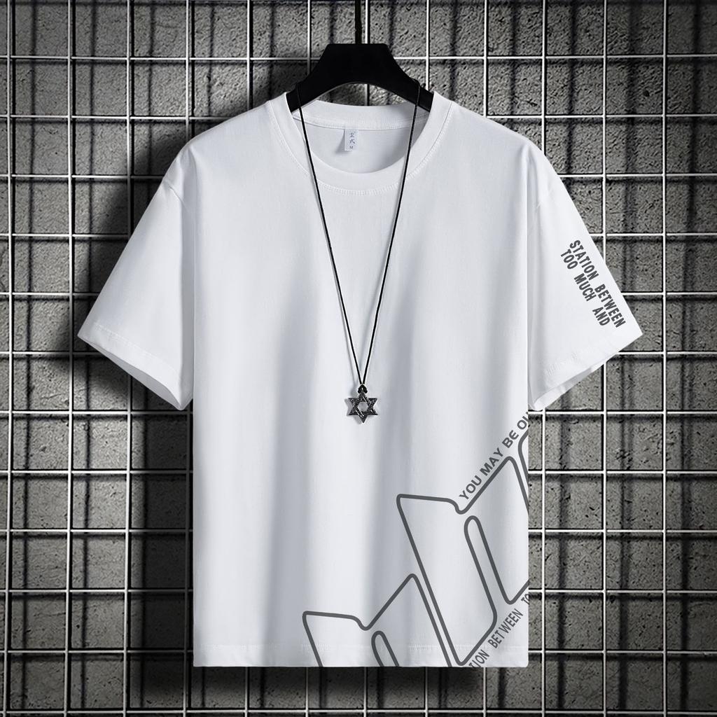 Short-Sleeved T-Shirt Men'S Summer Thin Ice Silk Loose Trendy T-Shirt Half-Sleeved Casual Clothes