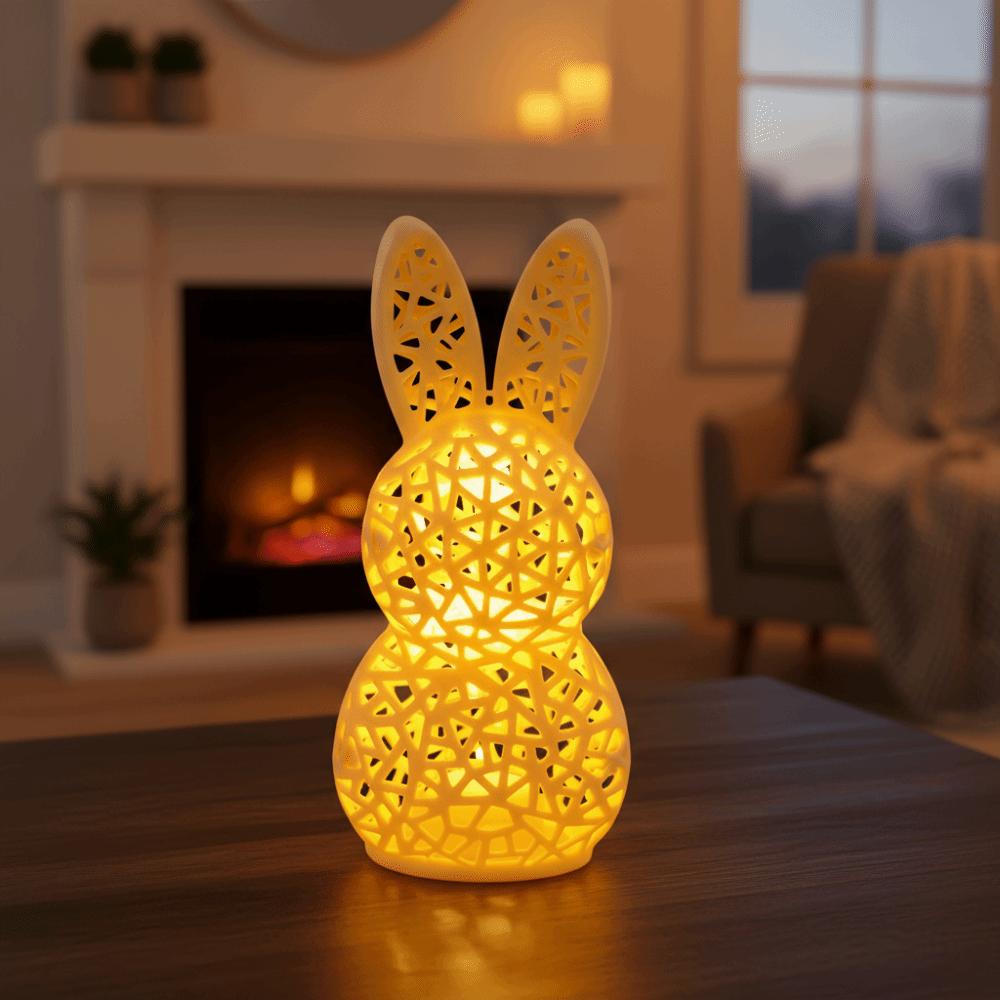 Plast påskstämning Ljus Söt påskhare Prydnad Kaninfigurer Kaninfest