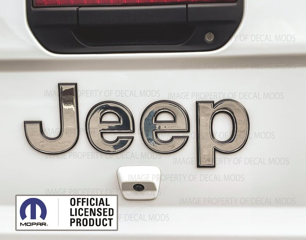 Decal Mods 3D Raised Jeep Tailgate Overlay Jeep Wrangler & Gladiator JL/JT Rubicon (2018-2024) Mirror Chrome | FK3Q4