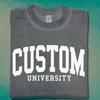 Custom University Font Shirt College Text Souvenir Favorite Varsity Brand Tee
