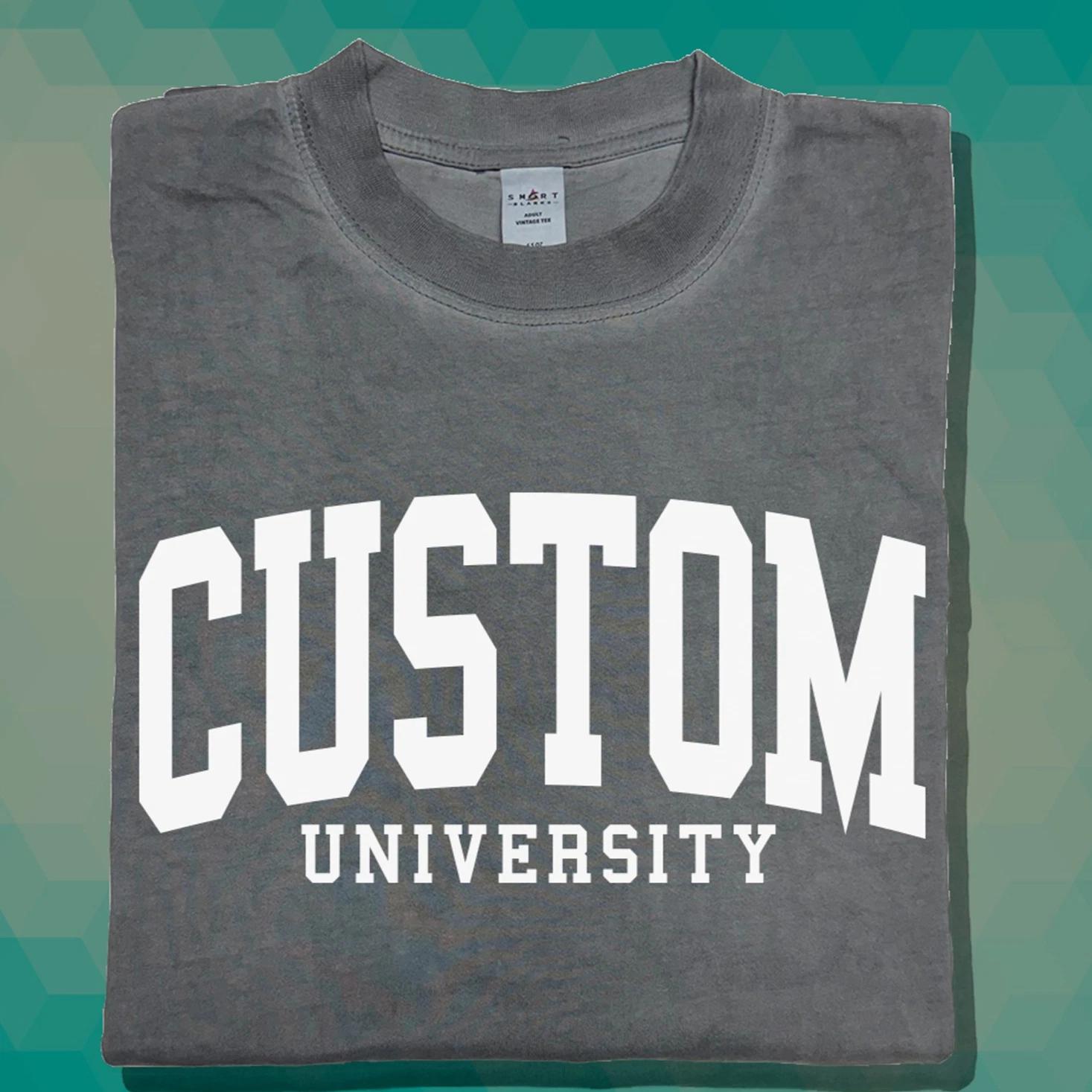 Custom University Font Shirt College Text Souvenir favorite Varsity Brand Tee S