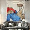 Paddington Bear Wall Tapestry Aesthetic Wall Hanging Printed Fabric Blanket Decorative Tapestries for Bedroom Living Room Home Decor