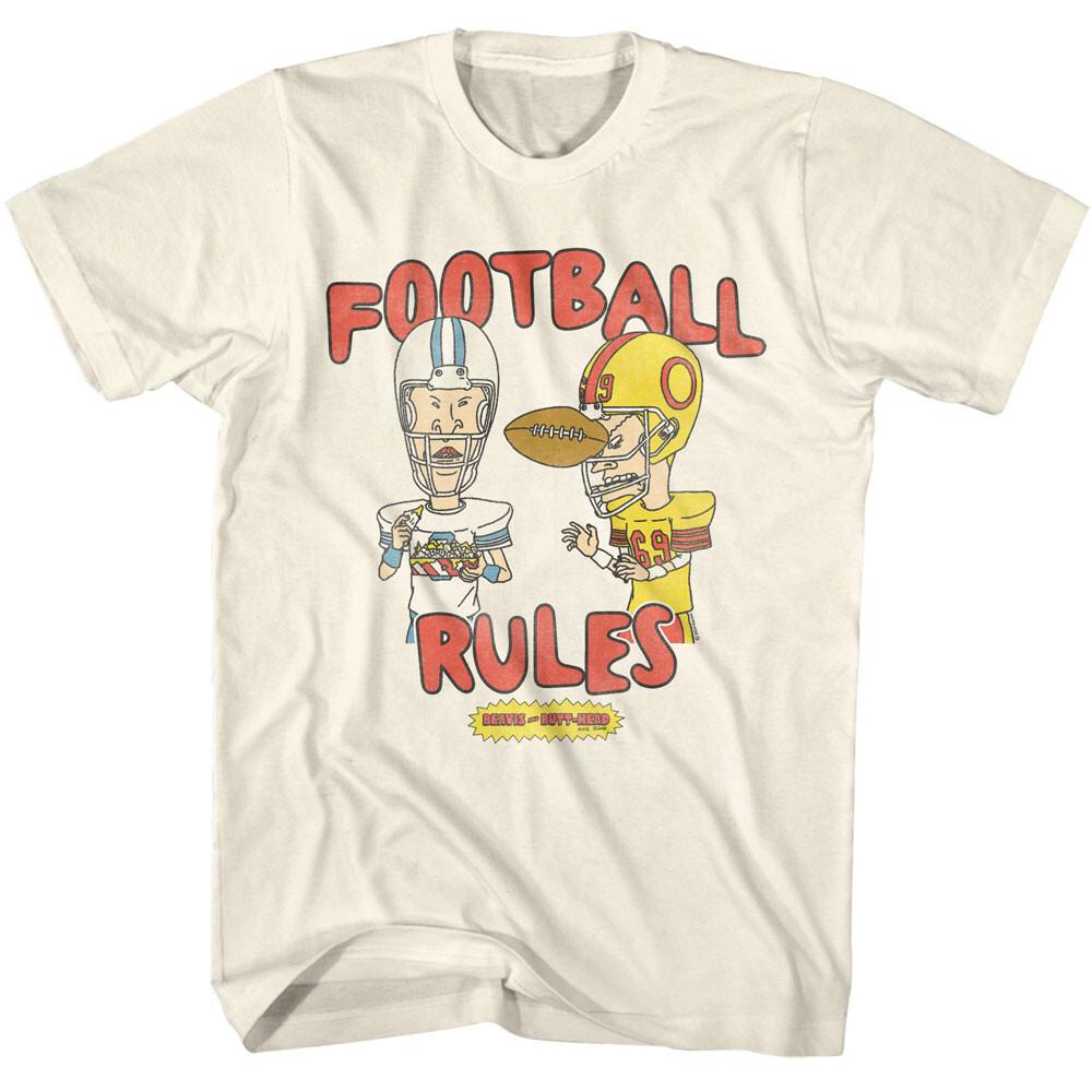 MTV Classic Cartoon Beavis And Butthead Football Rules Men s T Shirt XXL
