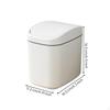 Mini Desktop Trash Can, Hinged Lid, Small Wastebasket, Home Office Snow White