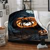 1pc Halloween Pumpkin, Spider Blanket Lightweight Flannel Blanket Throw Blanket For Sofa, Bed, Travel, Camping, Livingroom, Couch, Chair, And Bed Yy25