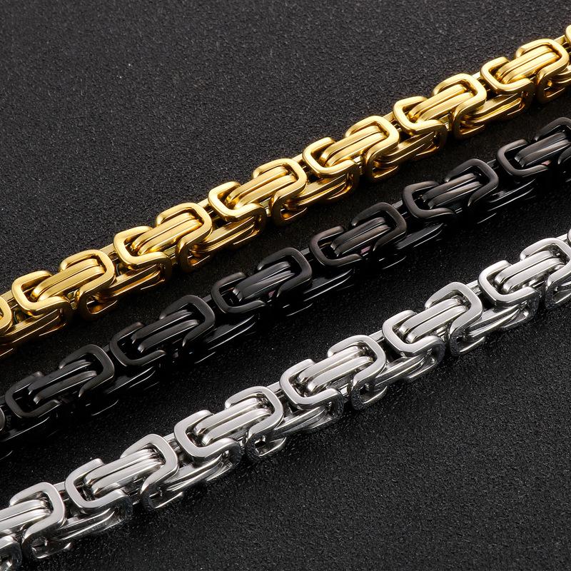 Men's Fashion Titanium Steel Paperclip Chain Bracelet with Spring Buckle