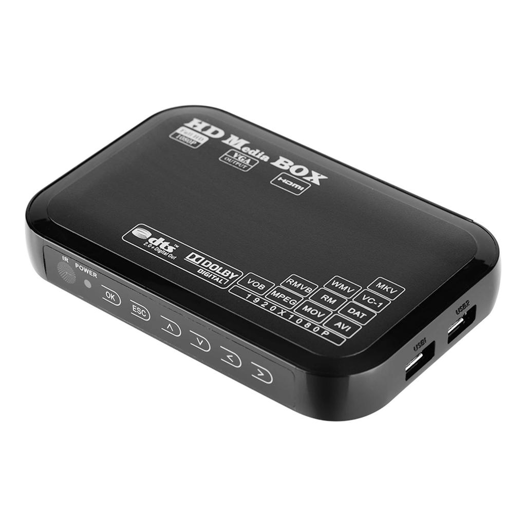 Full HD Mini Box Media Player 110‑240V 1080P Media Player Box Support USB MMC RMVB MP3 AVI MKV