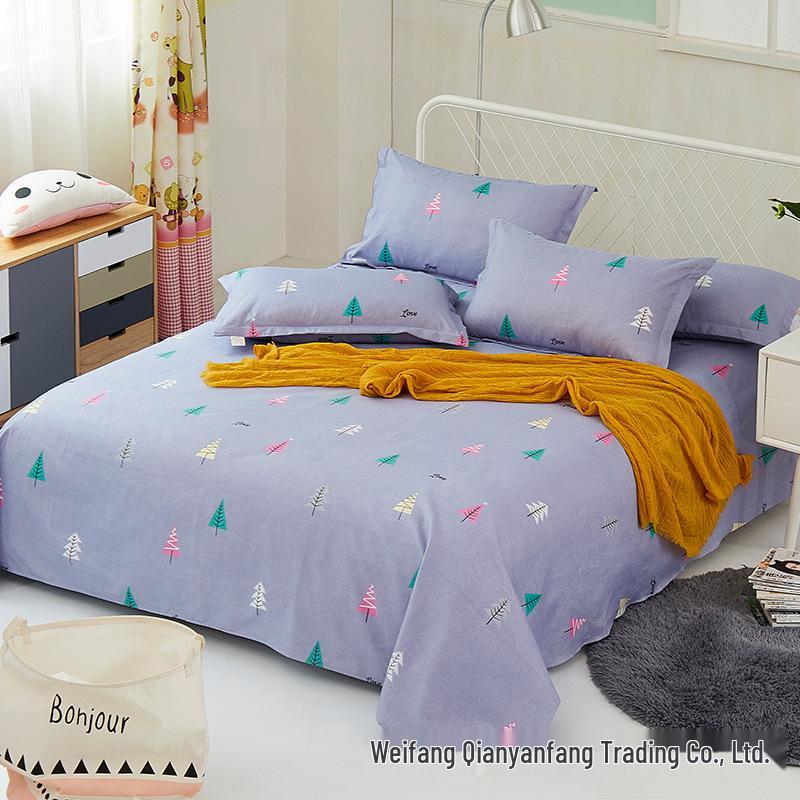 Two-Piece Brushed Bed Sheet & Pillowcase Set for Kids and Students