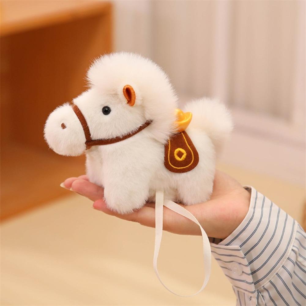 New Soft Horse Stuffed Animal Festive  Magnetic Horse Plush Toys Lunar New Year Gift Horse Year Throw Pillow Kids Gift