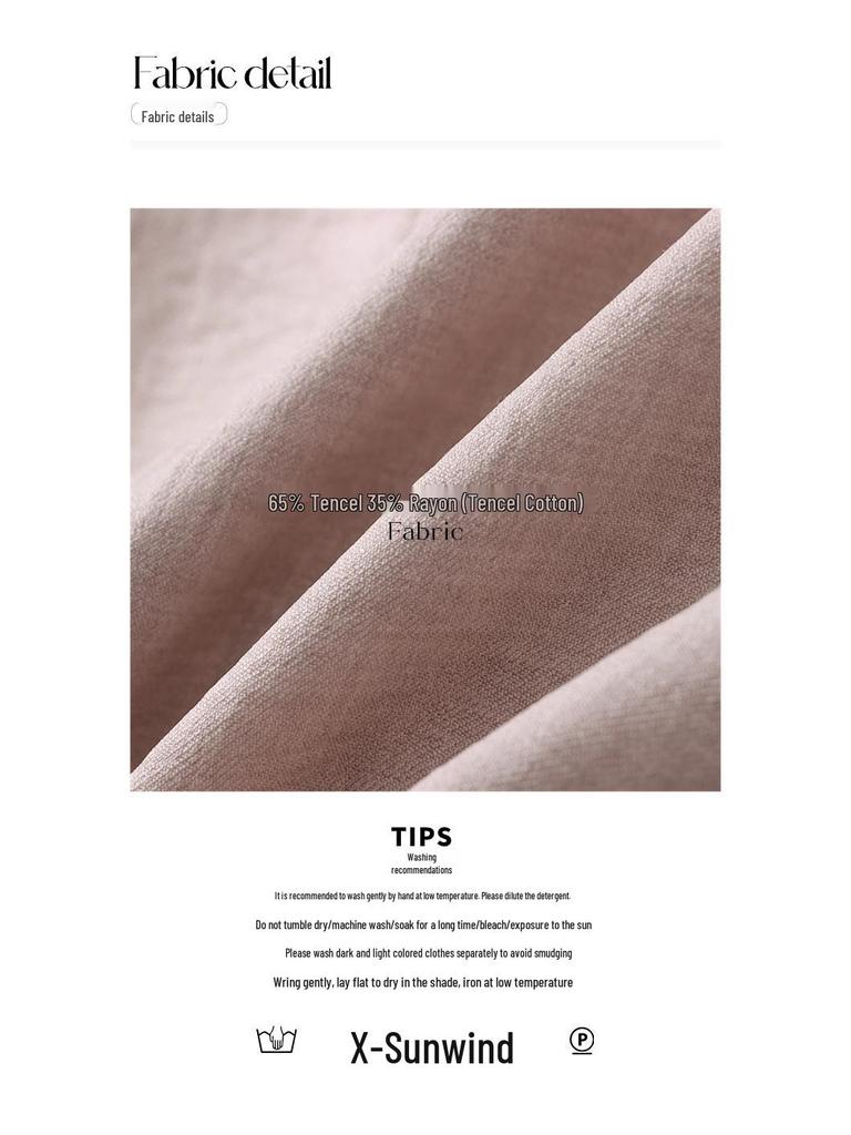 Sinan Tencel Vertical Cut Texture Top & Skirt Set SN5633 - Modern Chinese Style