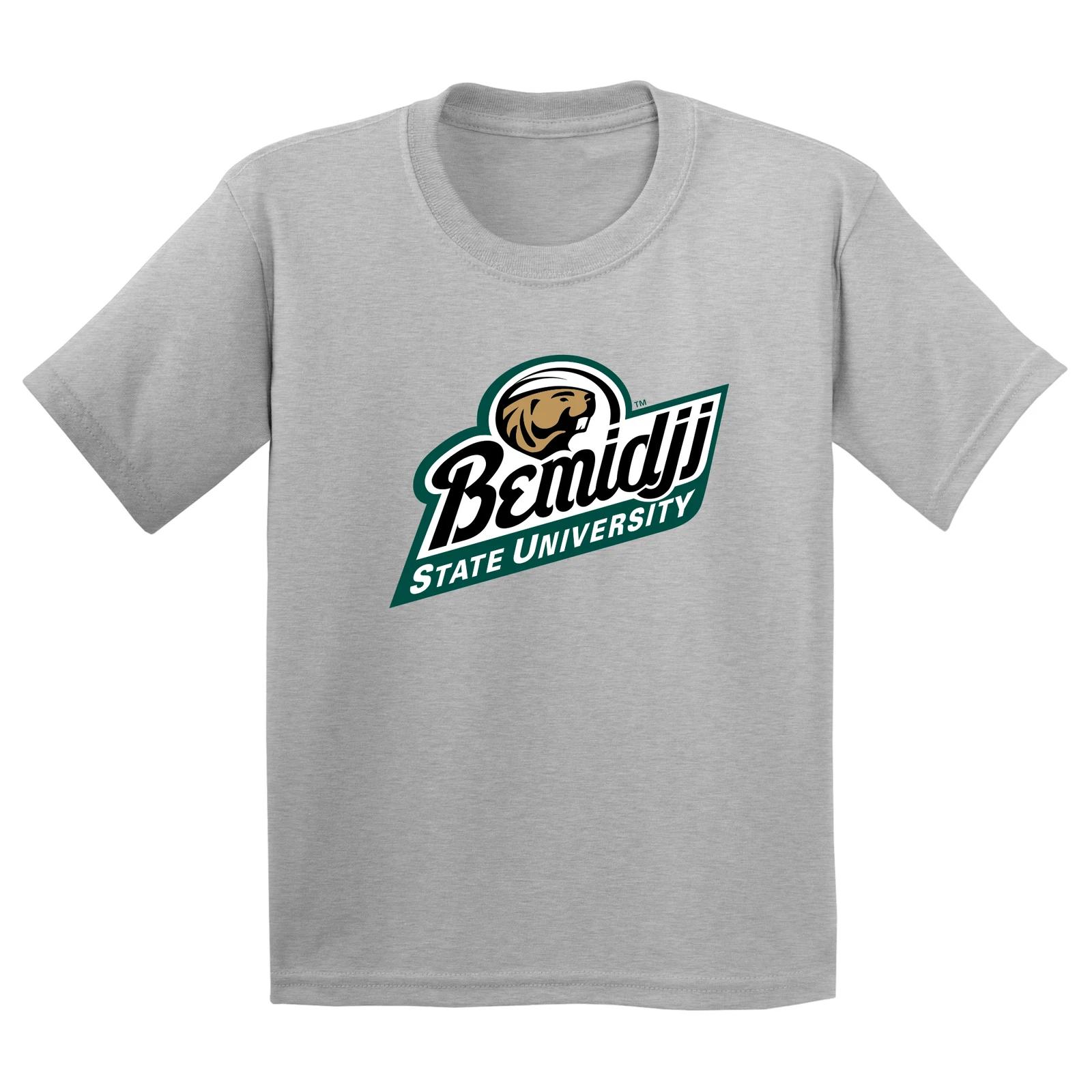 Bemidji State Beavers Primary Logo Youth T Shirt - Sport Grey 2XL