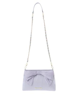 Maison De FLEUR Stone Ribbon Shoulder Bag, Grayish Blue, 08000047000