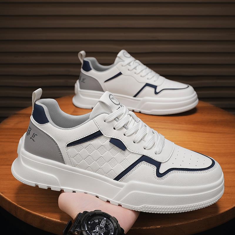 

Весна Осень Новые Туфли для Мужчин Кожаные Повседневные Туфли Тренд Плоские Кроссовки Для Скейтбординга Уличные Крутые Кроссовки На Шнуровке 45 бежевый