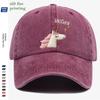 D Flat  pc Unicorn Cartoon Flat DD Flat Printed Baseball Cap Cute Plush Unicorn Head Design Pink And White Color Matching