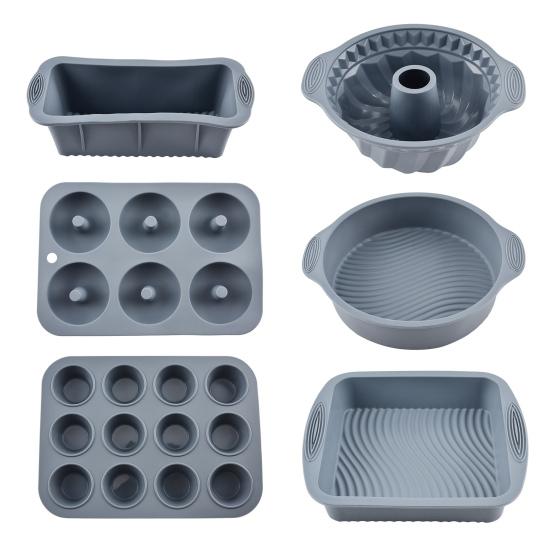 

6Pcs Silicone Baking Mold Set for Oven Air Fryer Square Donut Muffin Toast Bread Mold Non-Stick Easy-Release Essential Home Baking Sets