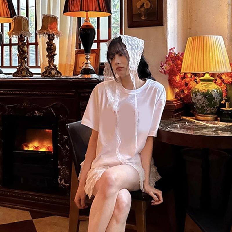 Adjustable White Lace Head Wrap Scarf Lightweight Breathable Hair Band For Casual Party Wedding Occasion