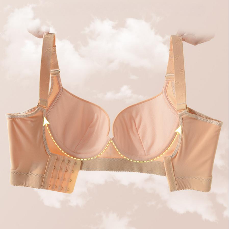 Breathable Thick and Thin Beautiful Back Plus Size Underwear Without Steel Ring Push Up Bra