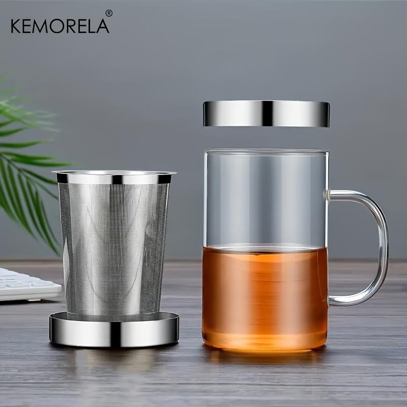 477ML Glass Cup Tea Infuser Mug Borosilicate Glass Tea Mug with Stainless Steel Infuser Home Office Coffee Mug Drinkware