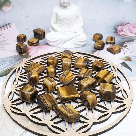 Set of 13 Tiger Eye Stones, Reiki Chakra, Vase Fillers Healing Decorative Pebbles,