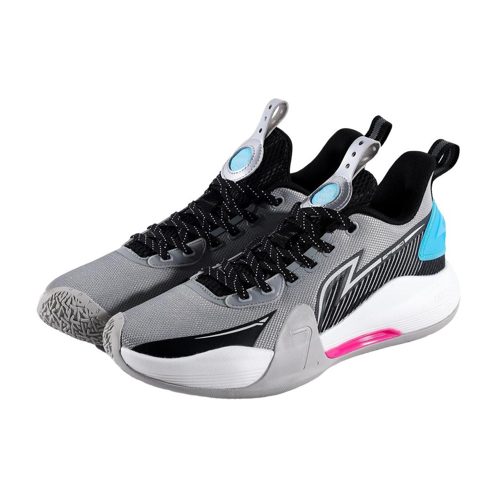 Li Ning Flash 7 Shock Absorption Anti-Slip Wear-Resistant Low-Top Basketball Shoes Men sneaker Gray Black Blue ABPT013-4