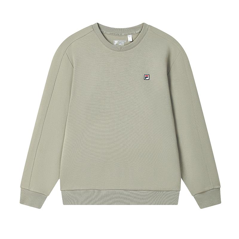 FILA WHITE Sweatshirts Men s Light Sage Green Crew Neck Moderate F51M533201F-LG 185/104A/XXL