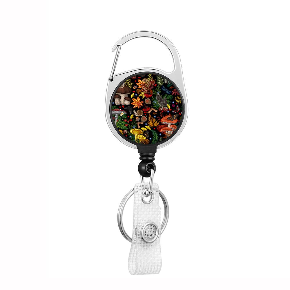 Plant Flowers Clip Lanyards ID Badge Holder Porta Credencial Lanyards Keychain Badge Reel Nurse Retractable Wholesale