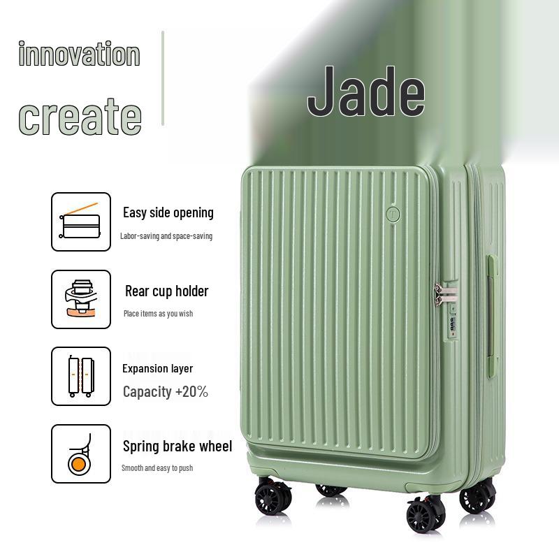 20-Inch Expandable Side-Opening Trolley Suitcase for Men & Women - Multifunctional Travel Carry-On