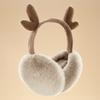 Winterliche Ohrenschützer aus Elchgeweih, braun, zusammenklappbar, mit künstlichem Kaninchenfell, Ohrenwärmer, Weihnachtsgeschenk, beliebt bei Erwachsenen und Kindern