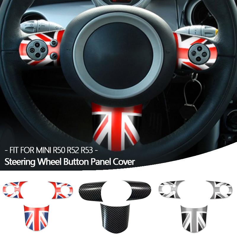 For BMW For Mini Cooper 1st Gen For R50 R52 R53 1Set Car Steering Wheel Button Panel Cover Stickers Car Interior Accessories