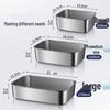 Stainless Steel Food Storage Box with Lid - Towel Tray and Refrigerator Safe Square Container