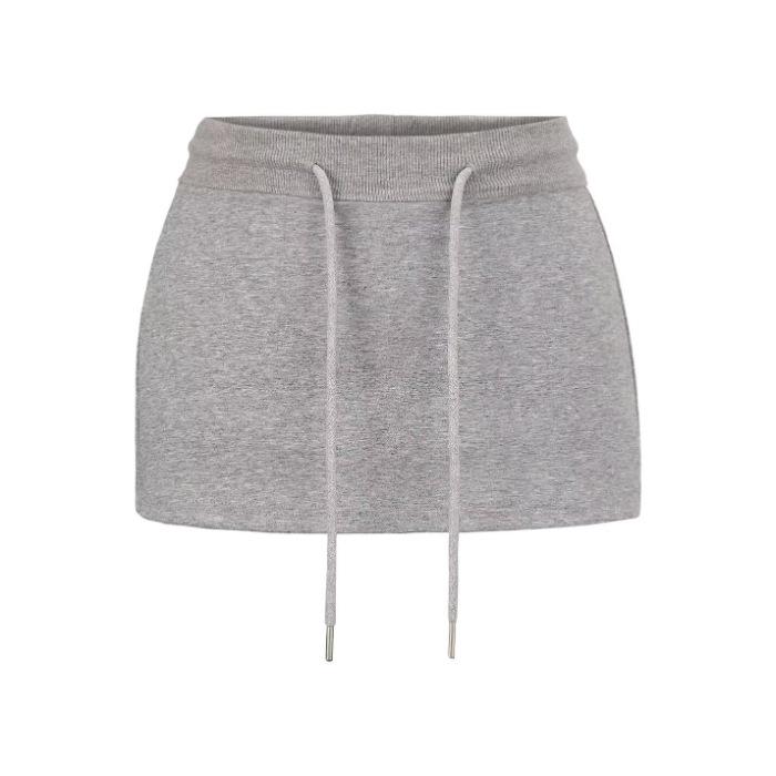 Elegant Mature Women's Solid Color High Waist Drawstring Bodycon Skirt-Pants