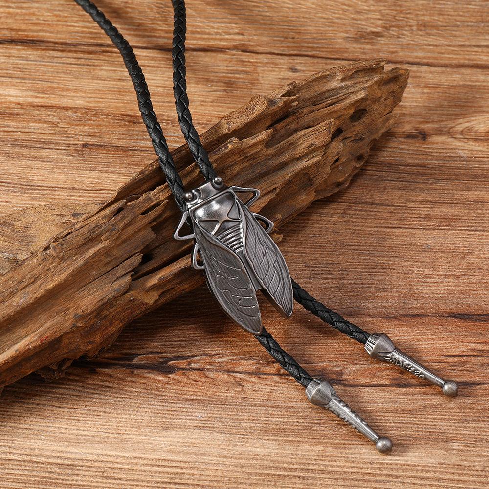 Vintage Cowboy Hat Rice Ears Pentagram Necklace for Men Women Bohemian Style Couples PU Leather Rope Pendant