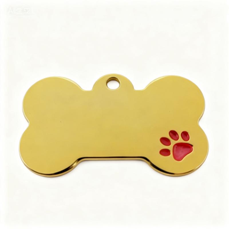Zinc Alloy Pet ID Tag: Engravable Bone-Shaped Nameplate for Dogs & Cats