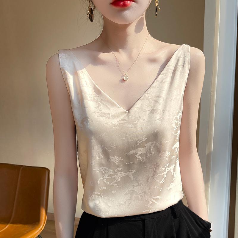 

Летняя женская сорочка из шелкового атласа с V-образным вырезом и драпированным силуэтом 2023 года XXXL